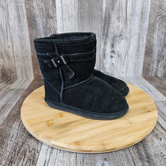 Bearpaw Val Suede Leather Wool Boot Toddler 6 Black Winter Sherpa Snow Outdoor - Picture 5 of 15